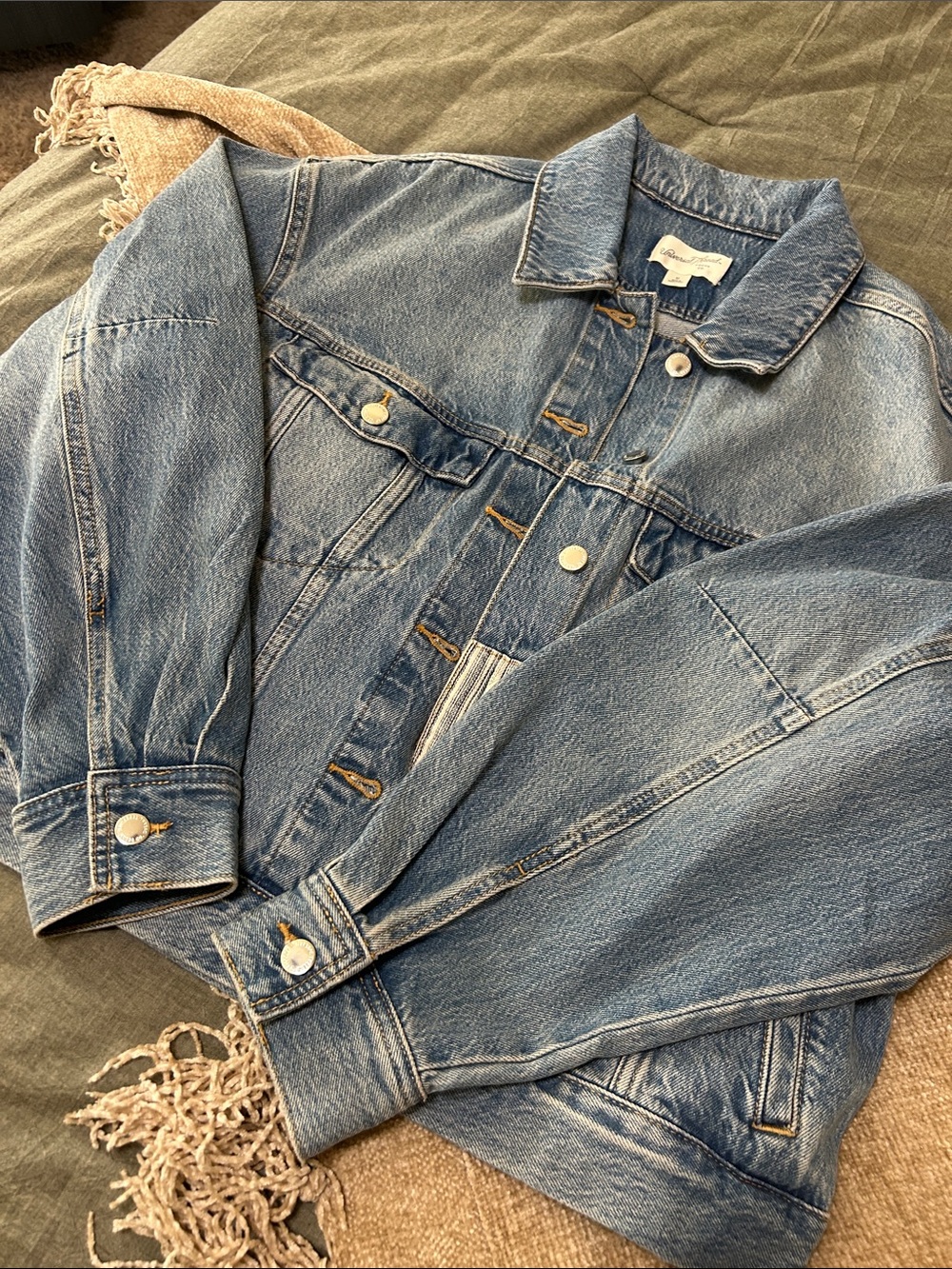 Women’s Denim Jacket with Floral Back Panel